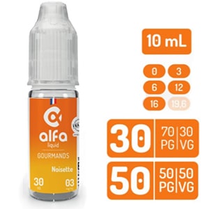 E liquide noisette 10 ml de la marque alafliquid