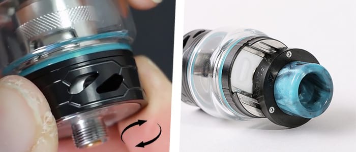 Système airflow et drip tip 810 du clearomiseur Z Force Tank Innokin