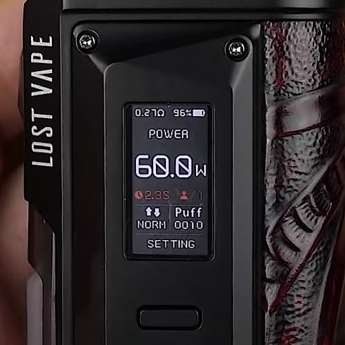 Interface de la Box Centaurus Quest BF de Lost Vape