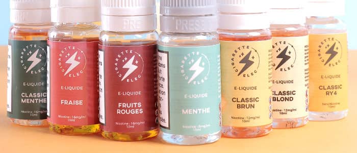 Différents flacons de e liquide CigaretteElec