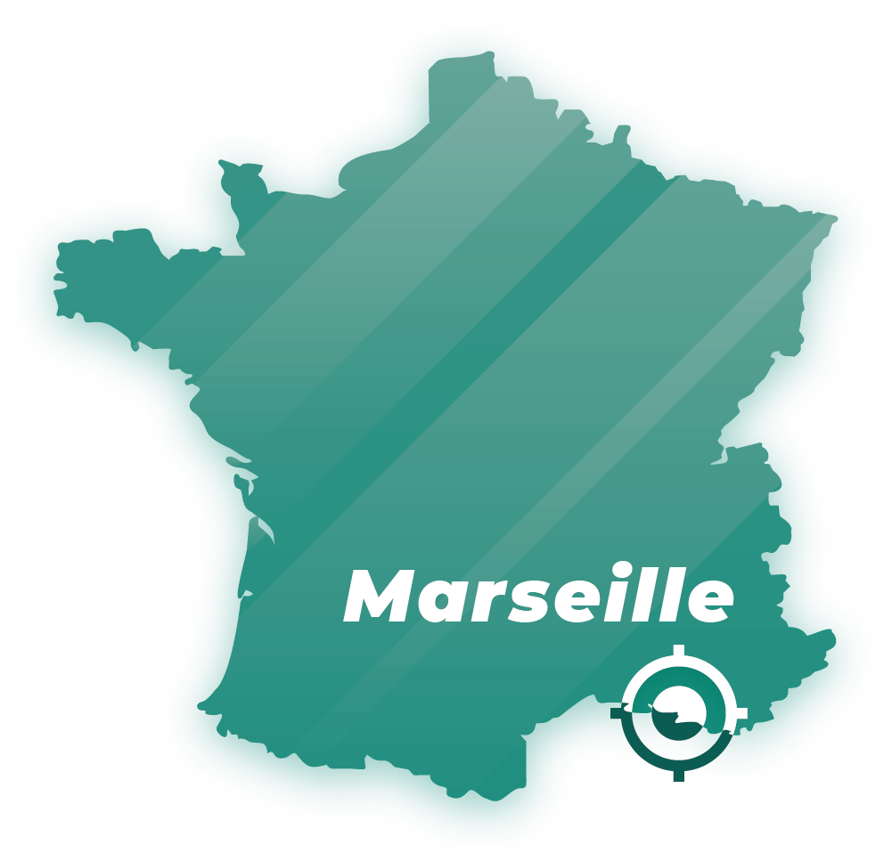 Carte de la France indiquant Marseille
